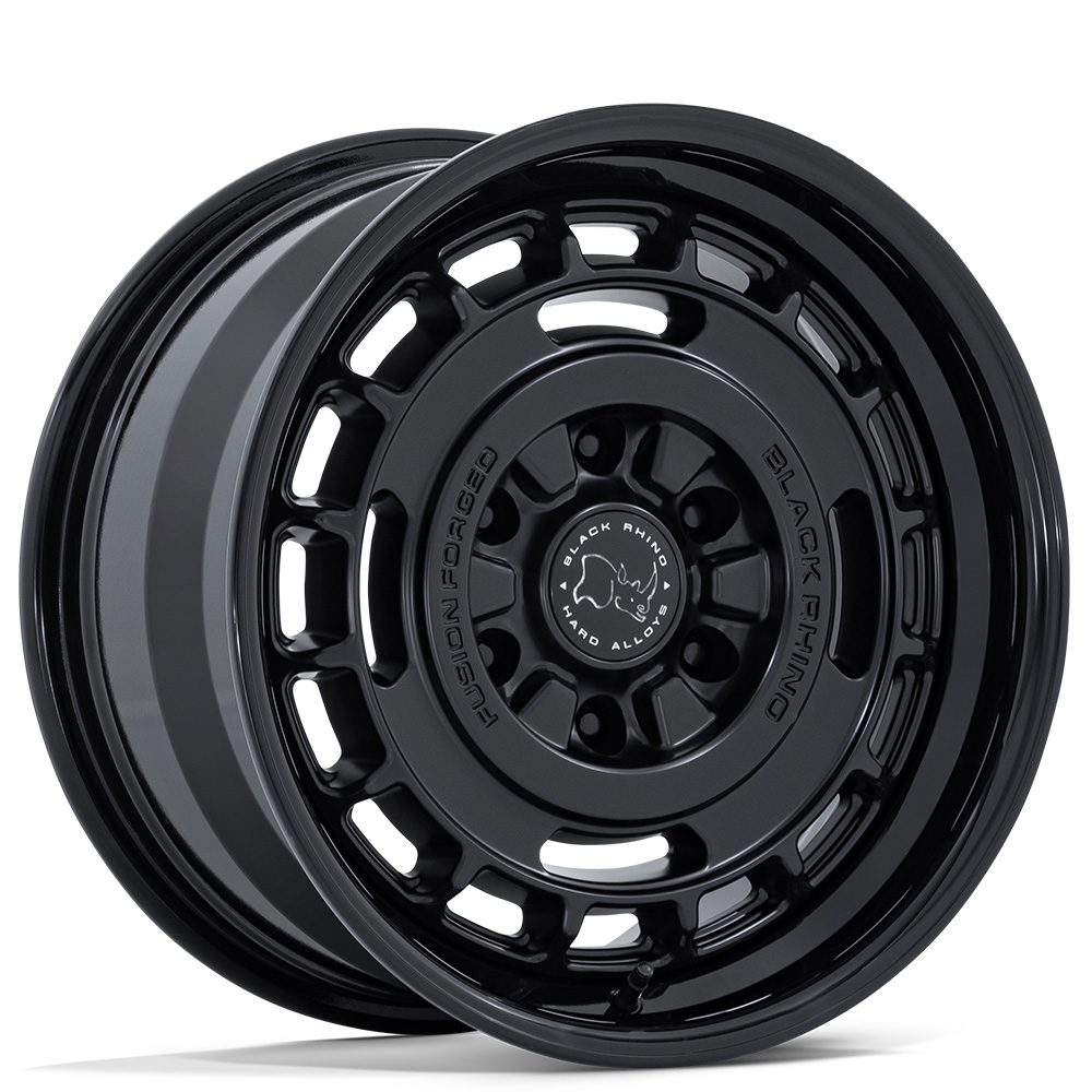 17" Black Rhino Wheels Vagabond BR600 Matte Black with Gloss Black Lip Fusion Forged Rims