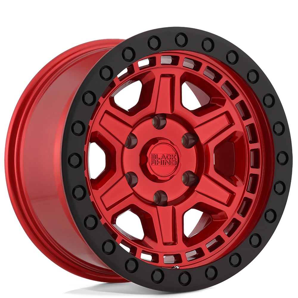 17" Black Rhino Wheels Reno Candy Red with Black Ring and Bolts Off