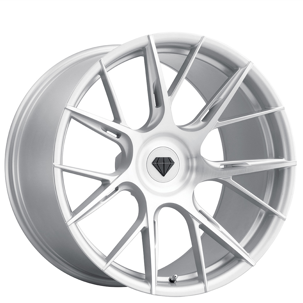20" Staggered Blaque Diamond Wheels BD-F18 Brushed Silver Flow Forged Rims 