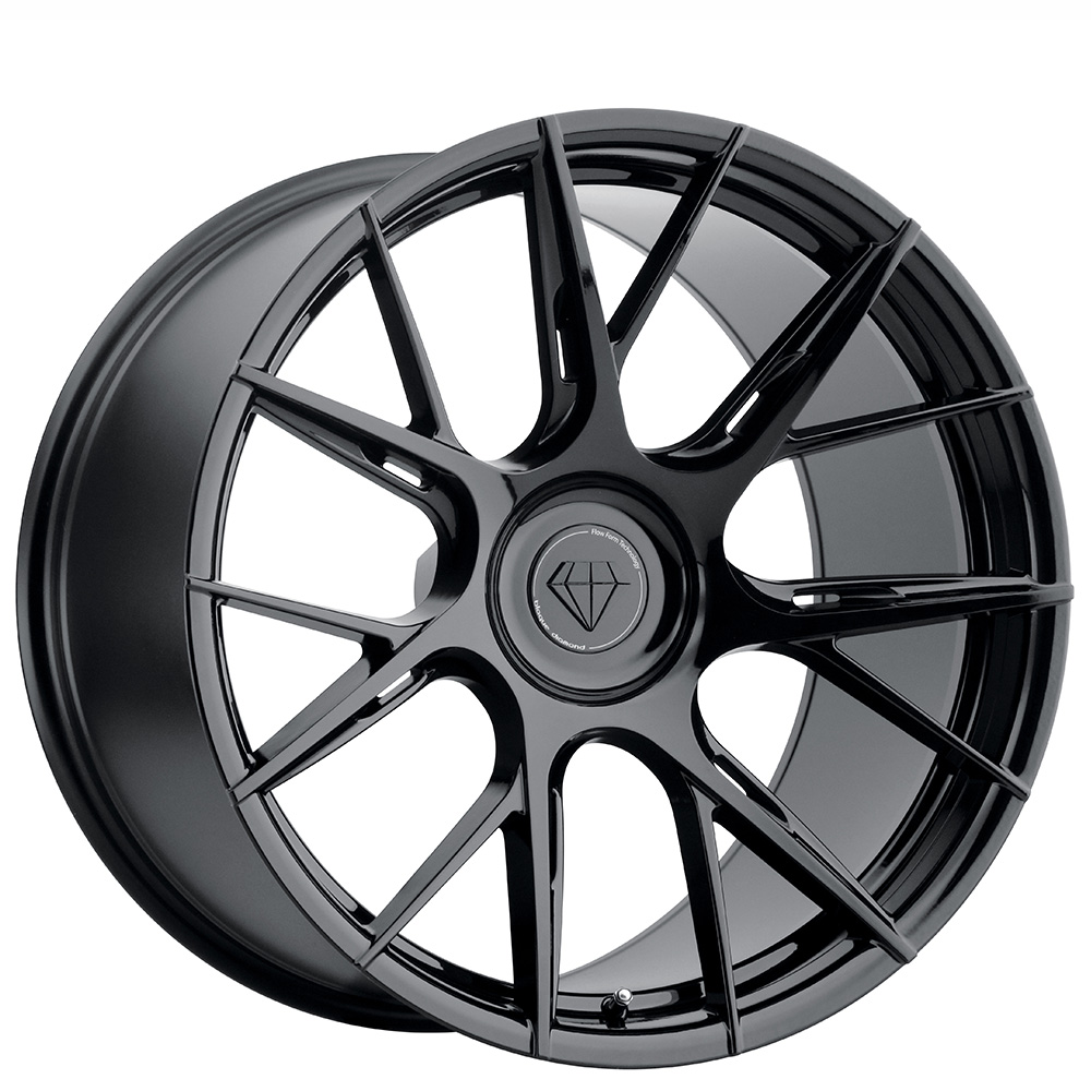 19" Staggered Blaque Diamond Wheels BD-F18 Gloss Black Flow Forged Rims 