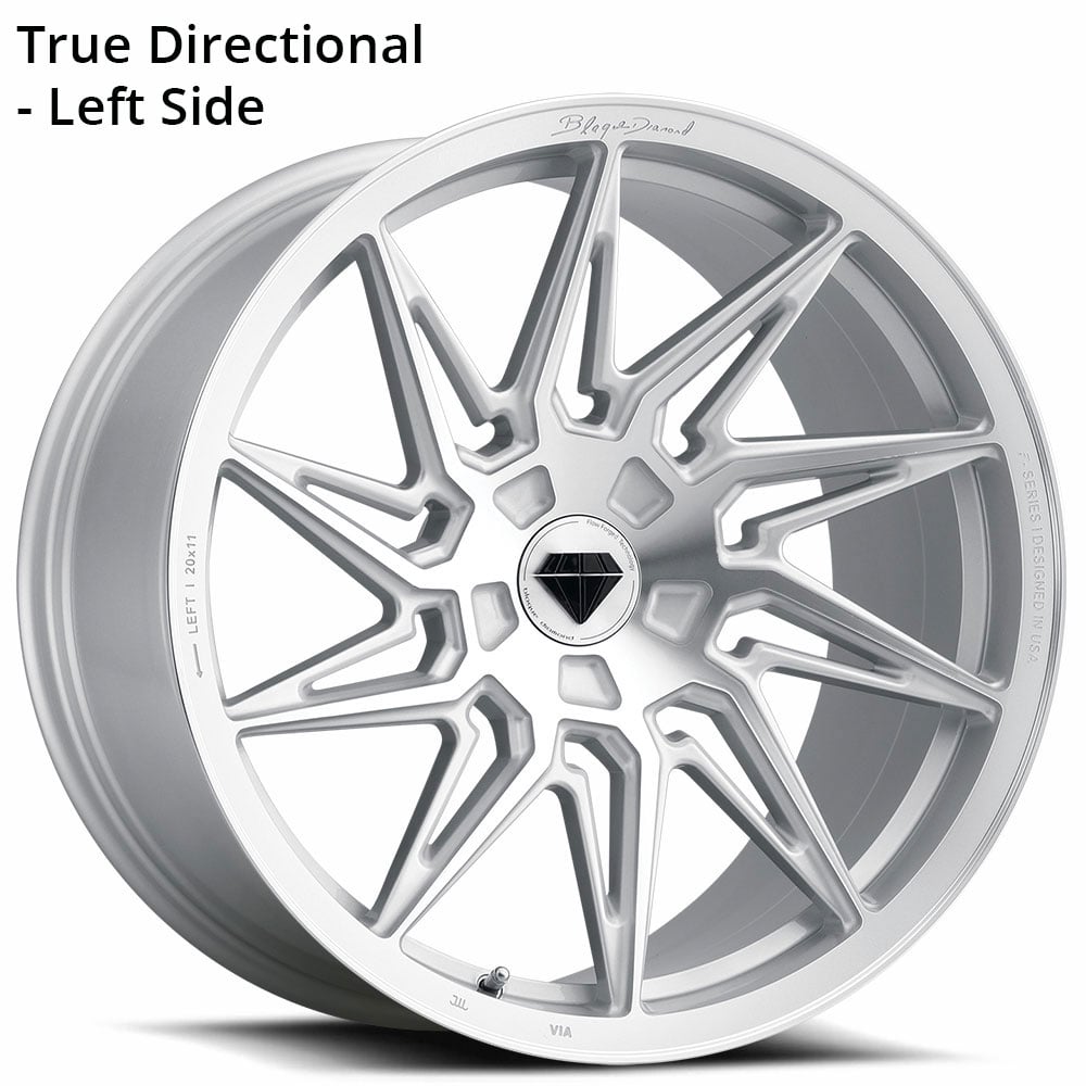 20" Blaque Diamond Wheels BD-F20 Silver Brushed Face True Directional Flow Forged Rims