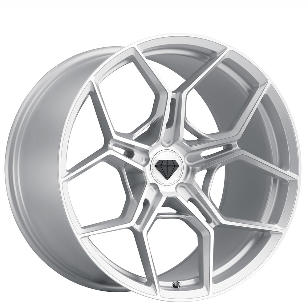 22" Staggered Blaque Diamond Wheels BD-F25 Brushed Silver Flow Forged Rims 