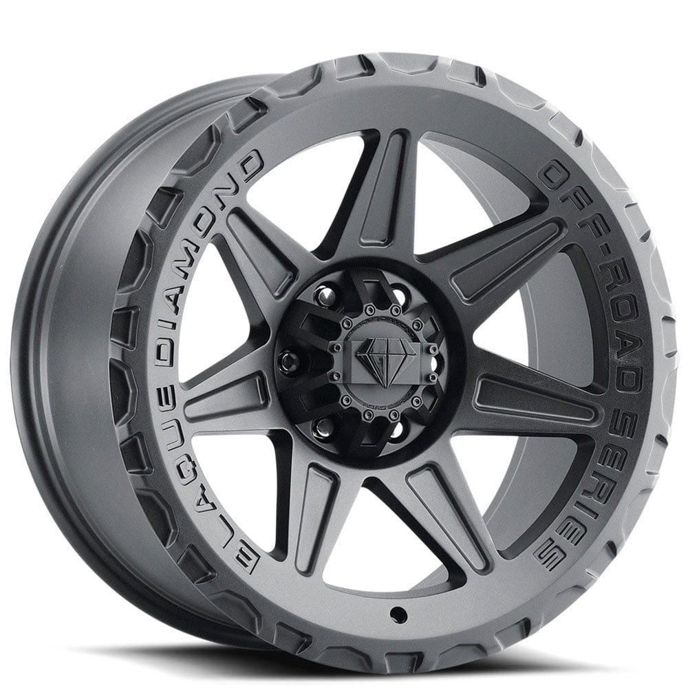 22" Blaque Diamond Wheels BD-O102 Texture Black Off-Road Rims