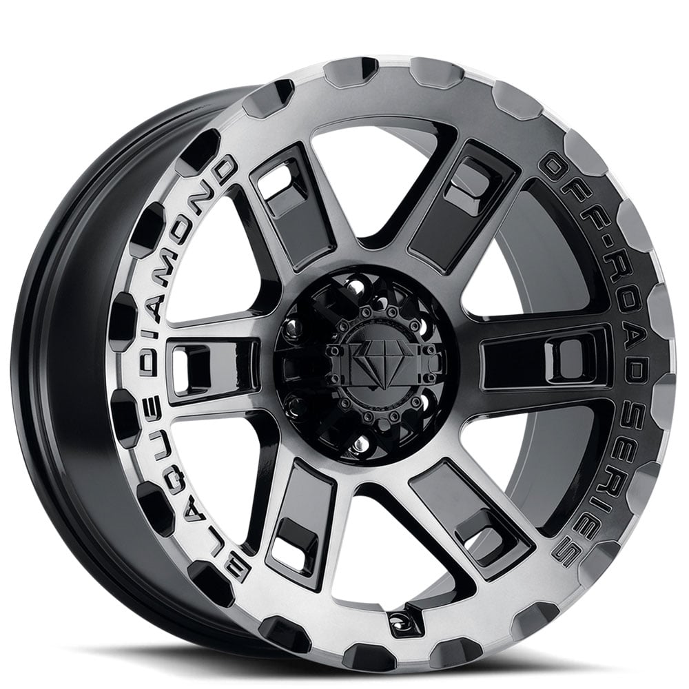 18" Blaque Diamond Wheels BD-O801 Gloss Black with Tinted Face Off-Road Rims