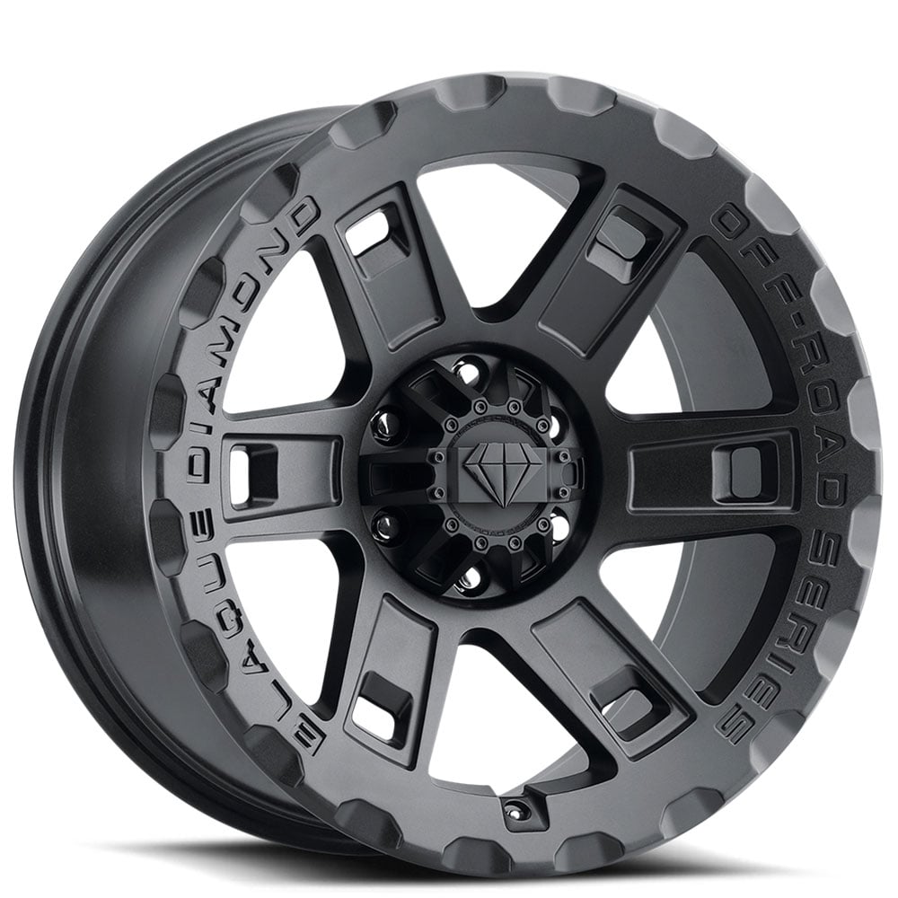 18" Blaque Diamond Wheels BD-O801 Texture Black Off-Road Rims