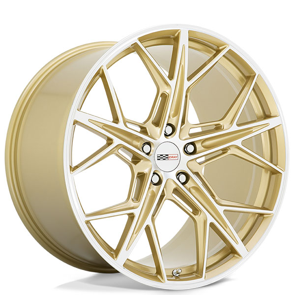 20" Staggered Cray Wheels Hammerhead Gloss Gold with Mirror Cut Face Rotary Forged Rims
