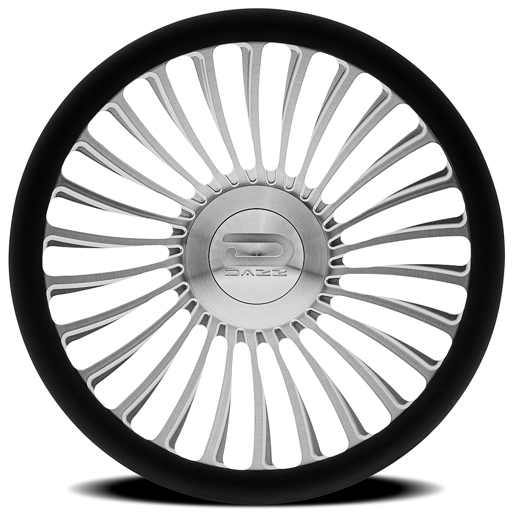 DAZZ Custom Steering Wheel D104 Merlot Brushed with Machined Hub and Horn Clear Coated 