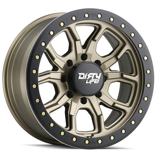 17" Dirty Life Wheels Racing 9303 DT-1 Satin Gold with Simulated