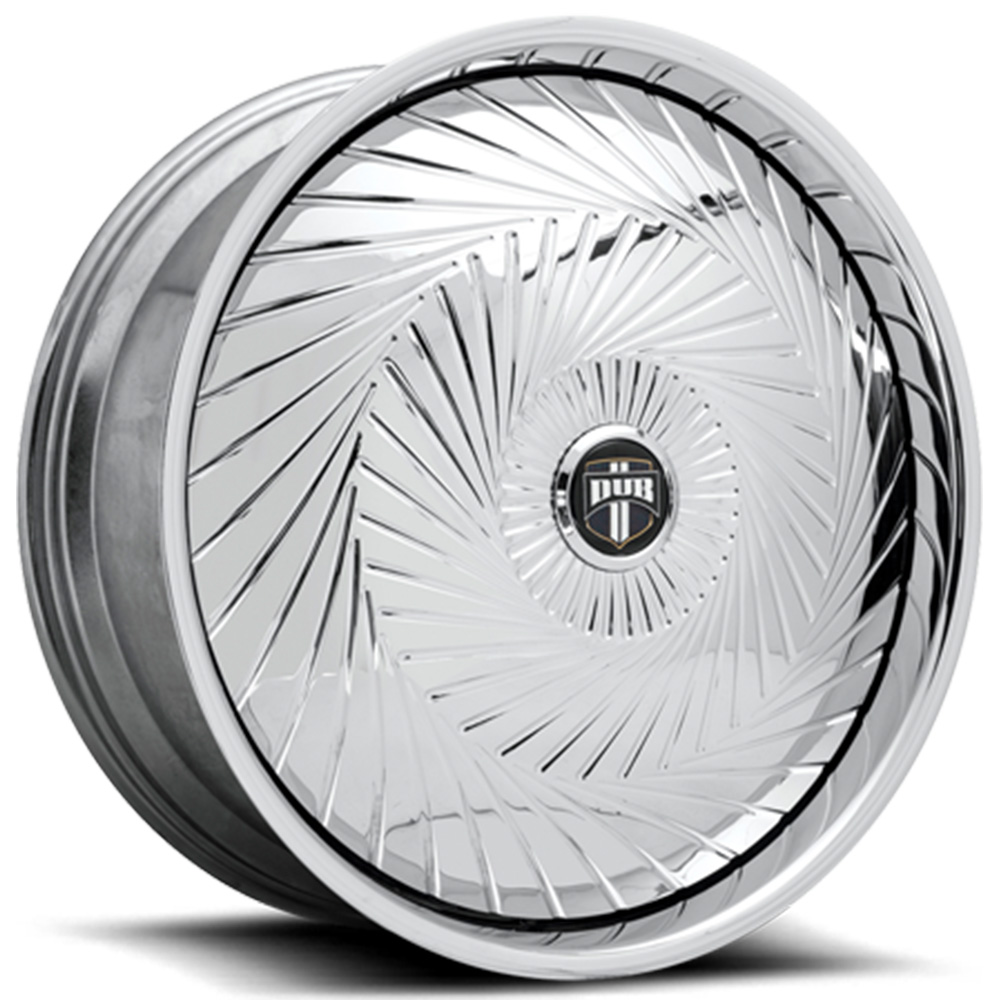 24" Dub Forged Wheels S825 Wooze Polished Face with Chrome Lip Spinner Rims