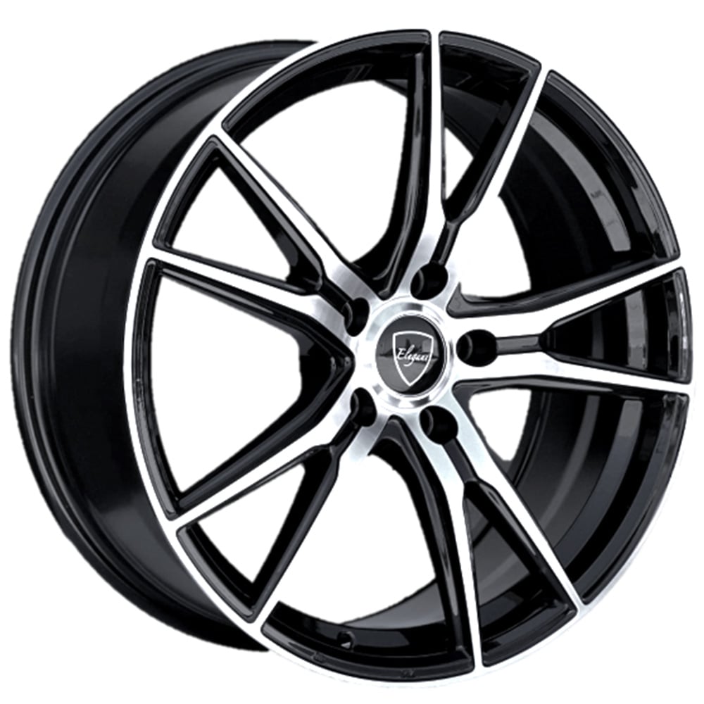 15 Elegant Wheels E001 Gloss Black With Machined Face Rims EGT002 1