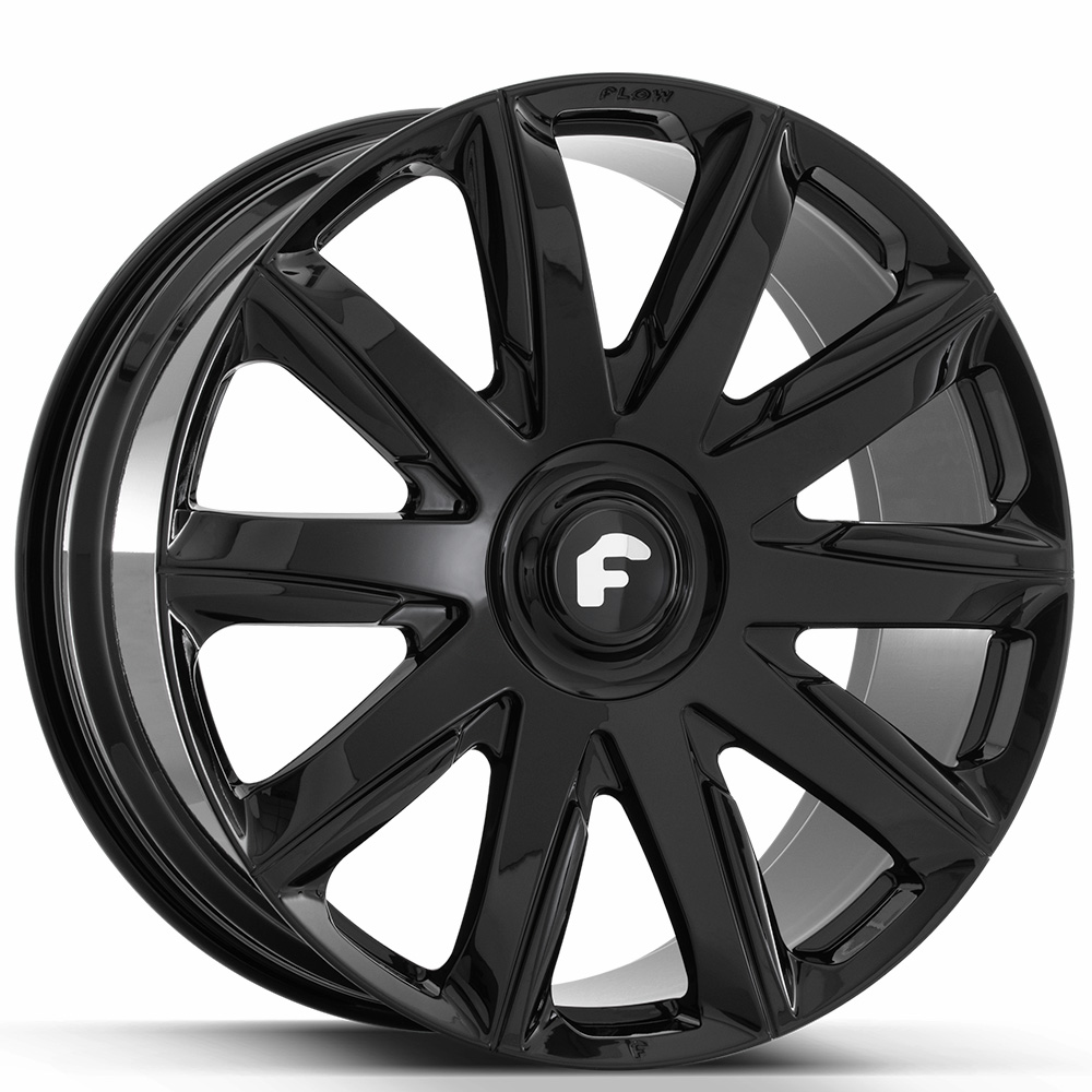 26x10 Forgiato Flow 004 Gloss Black Floating Cap Flow Forged Wheels