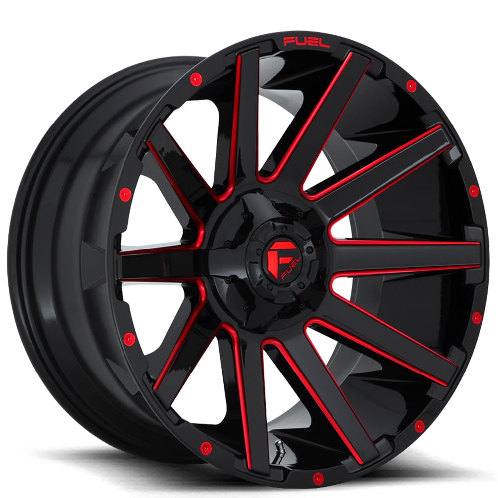 20" FUEL WHEELS D643 CONTRA GLOSS BLACK WITH OFF-ROAD RIMS