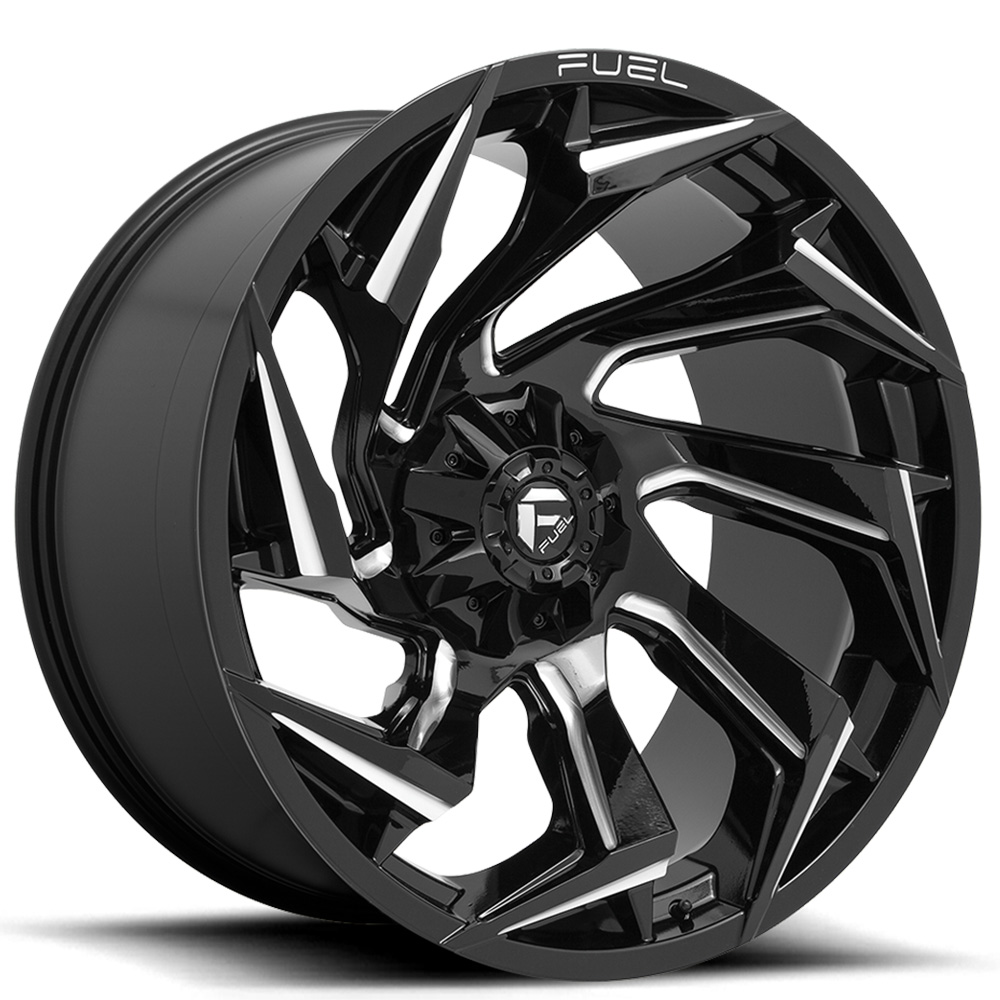 18" Fuel Wheels D753 Reaction Gloss Black Milled Crossover Rims