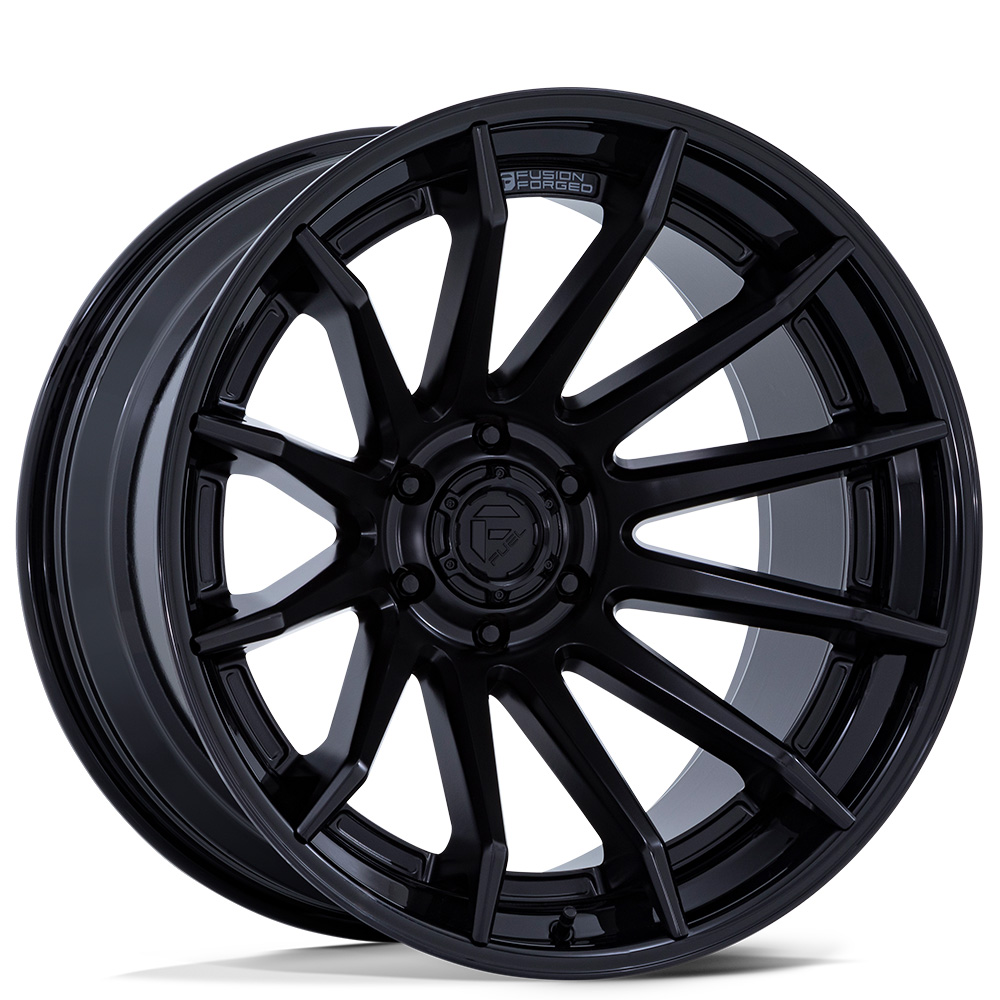 20" Fuel Wheels FC403 Burn Matte Black with Gloss Black Lip Off-Road Fusion Forged Rims