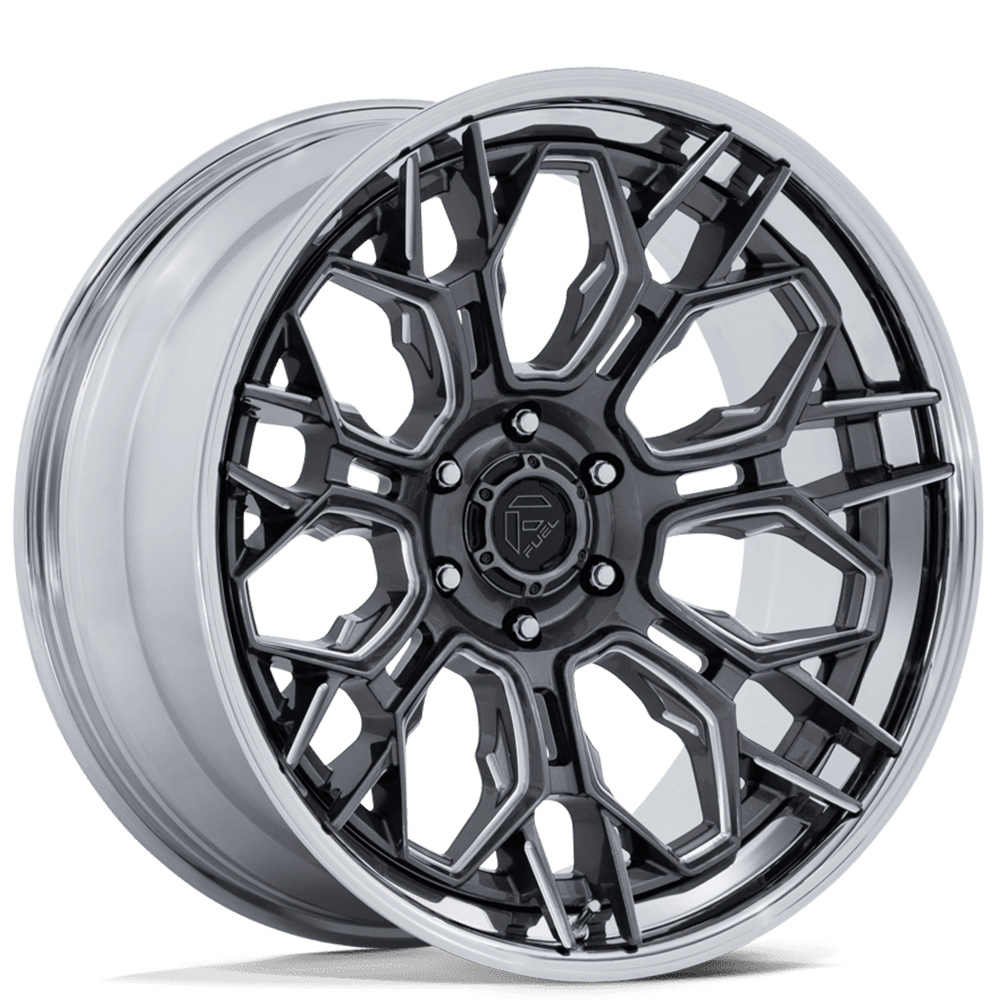 20" Fuel Wheels FC409 Hive Gloss Gunmetal with Chrome Lip Off-Road Fusion Forged Rims