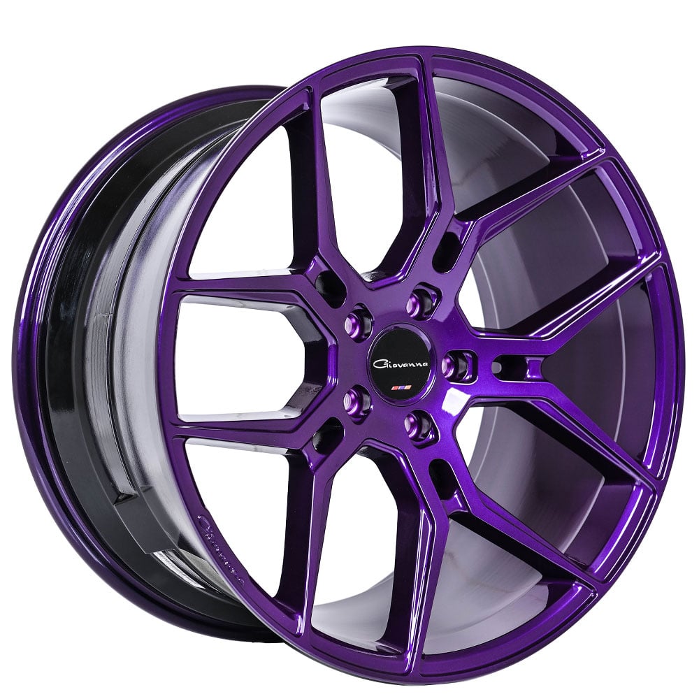 20" Staggered Giovanna Wheels Haleb Custom Dark Purple Metallic Rims