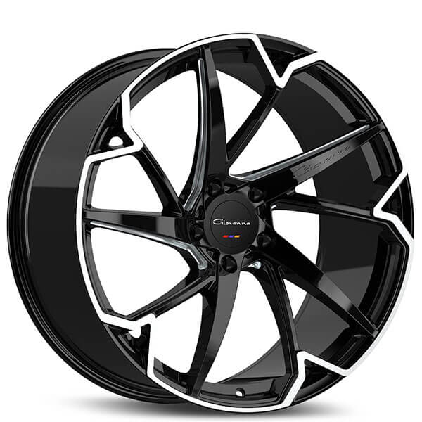 20" Staggered Giovanna Wheels Pistola Gloss Black with Machined Face Rims