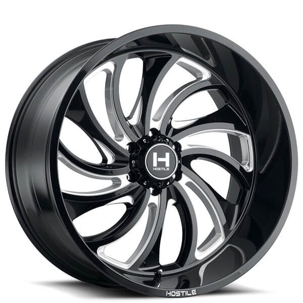 20" Hostile Wheels H118 Demon Gloss Black with Milled Accent Off-Road Rims
