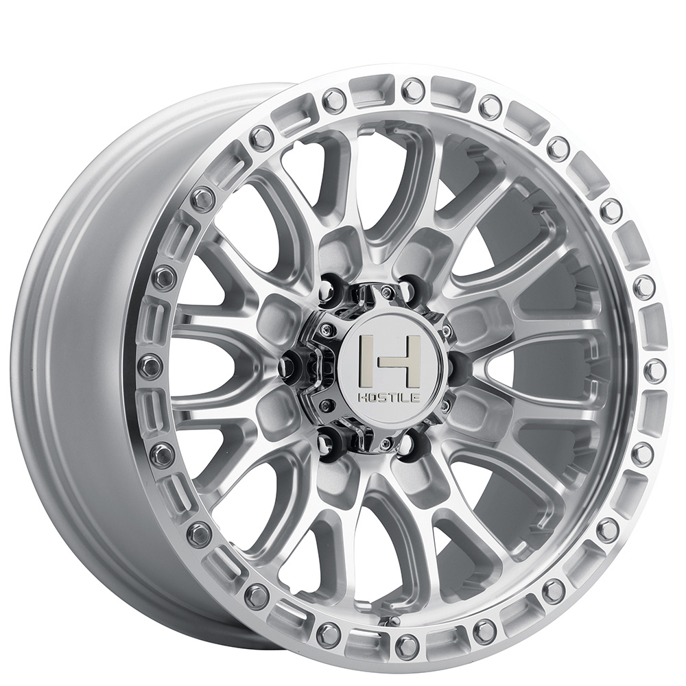 20" Hostile Wheels H135 Ridgecrest Silver Machined Off-Road Rims