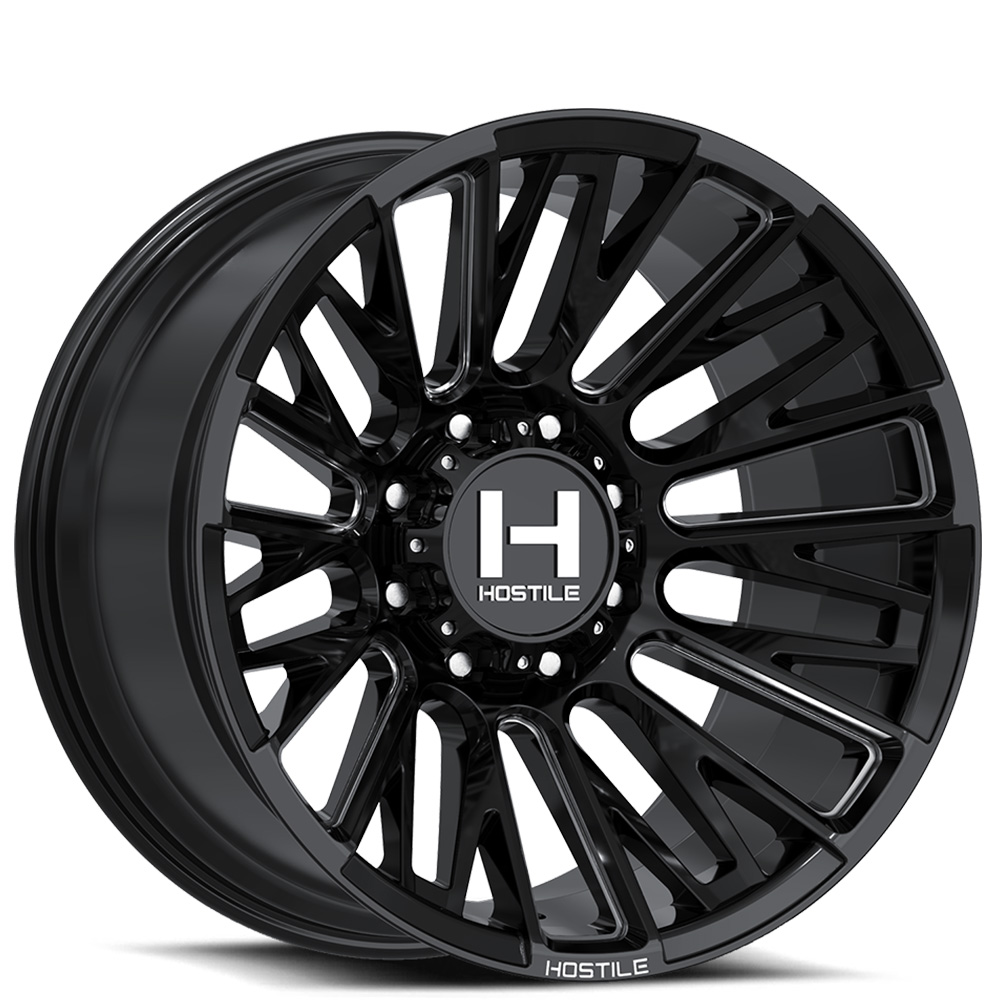 20" Hostile Wheels H144 Justice Black Milled Off-Road Rims