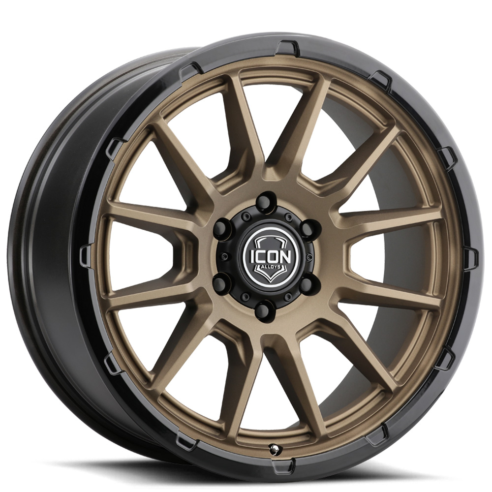 20" ICON Alloys Wheels Cajon Satin Bronze with Gloss Black Lip 6-Lug Off-Road Rims