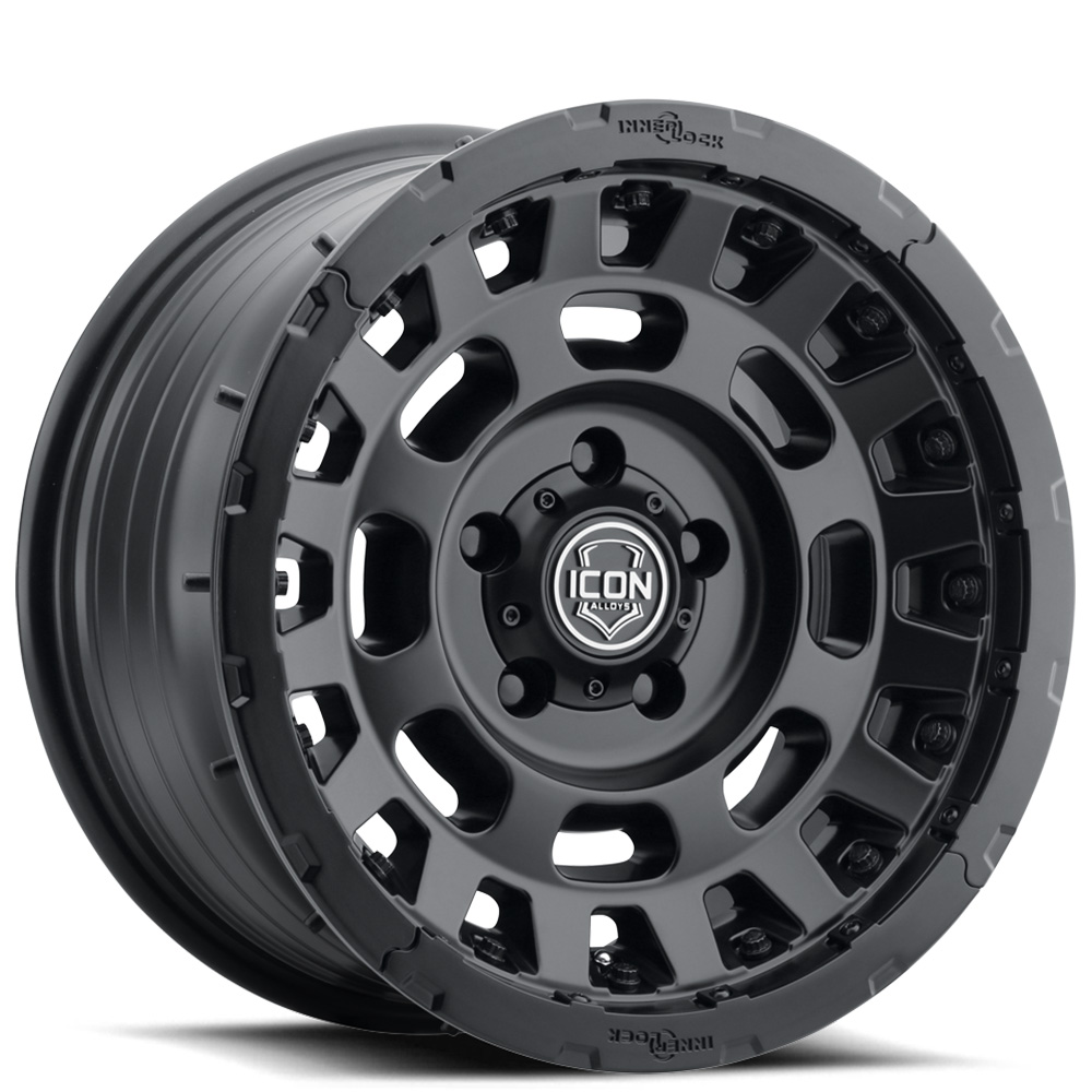 17" ICON Alloys Wheels Hammer Pro Satin Black Off-Road Rims