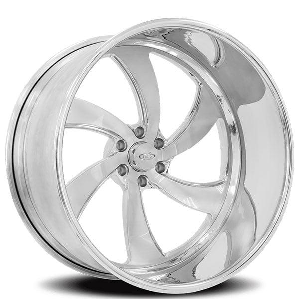 24" Intro Wheels Twisted Blade Exposed 6 Polished Welded Billet Rims