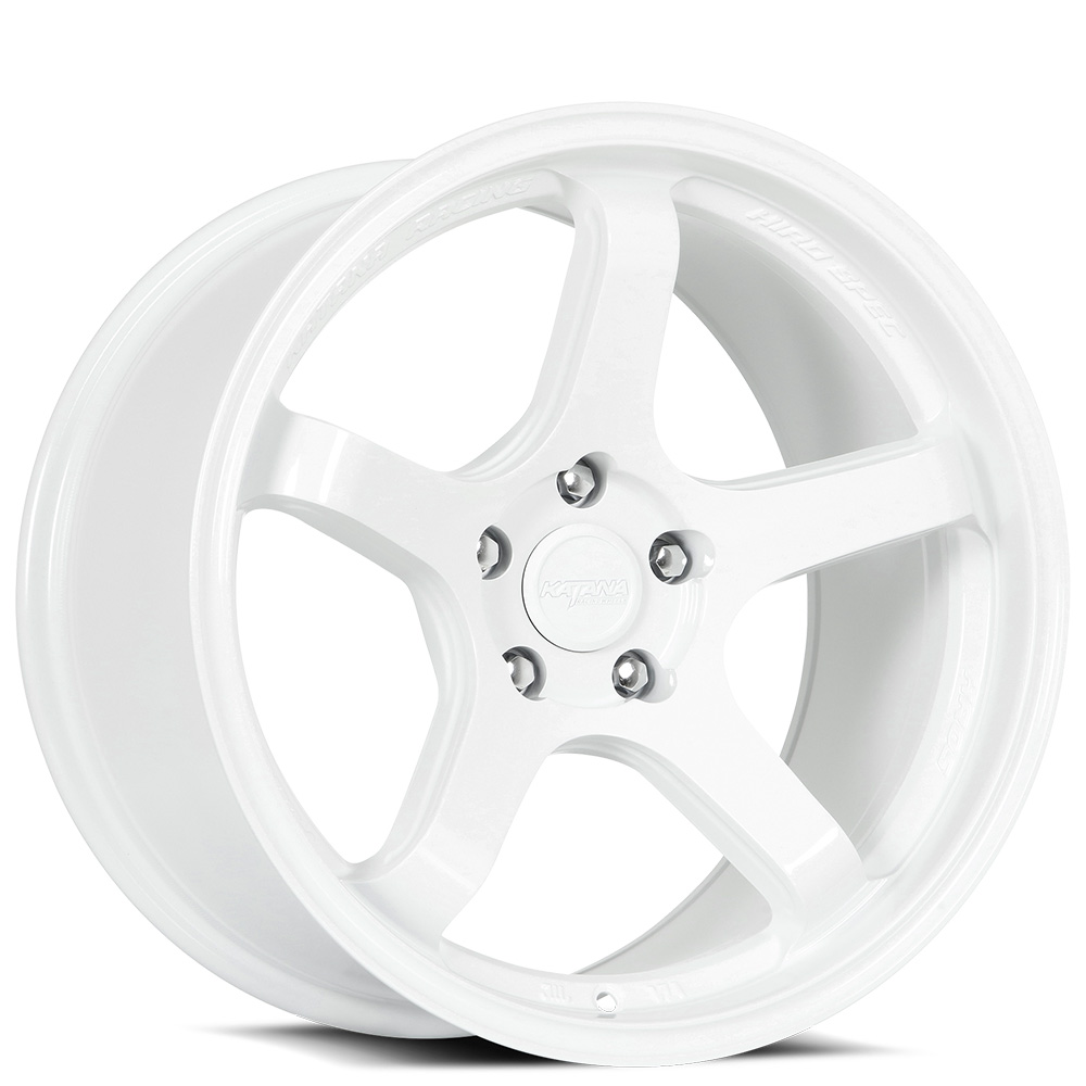 18" Katana Racing Wheels HR05 Gloss White Flow Formed Rims