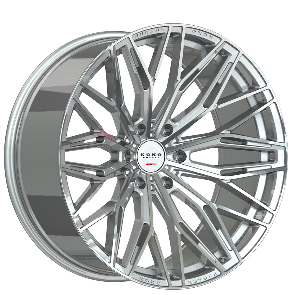 22" Koko Kuture Wheels Como 12 Gloss Silver Machined Flow Formed Off-Road Rims
