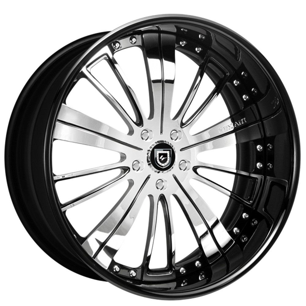22" Lexani Forged Wheels LF-708 Chrome Face with Black Lip Rims