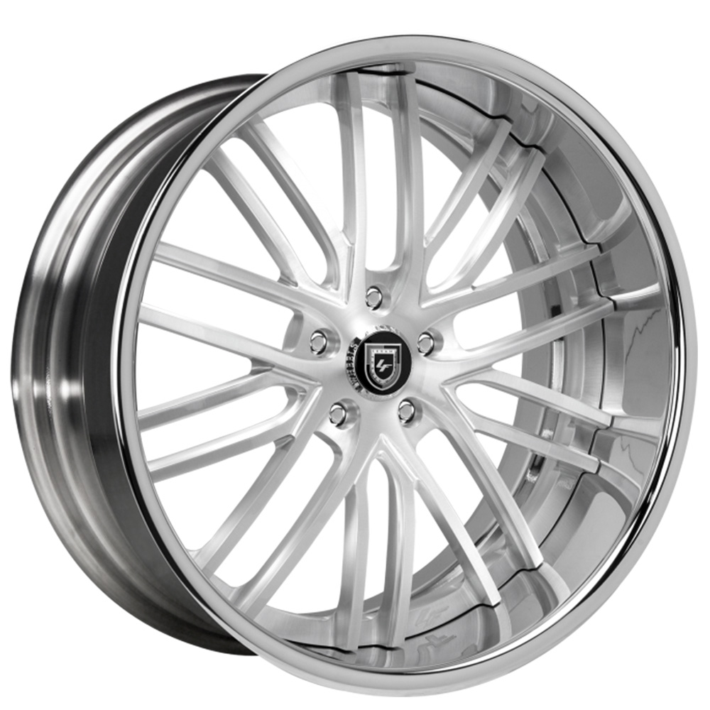 19" Lexani Forged Wheels LF-723 Brushed Silver Face with Chrome Lip Rims