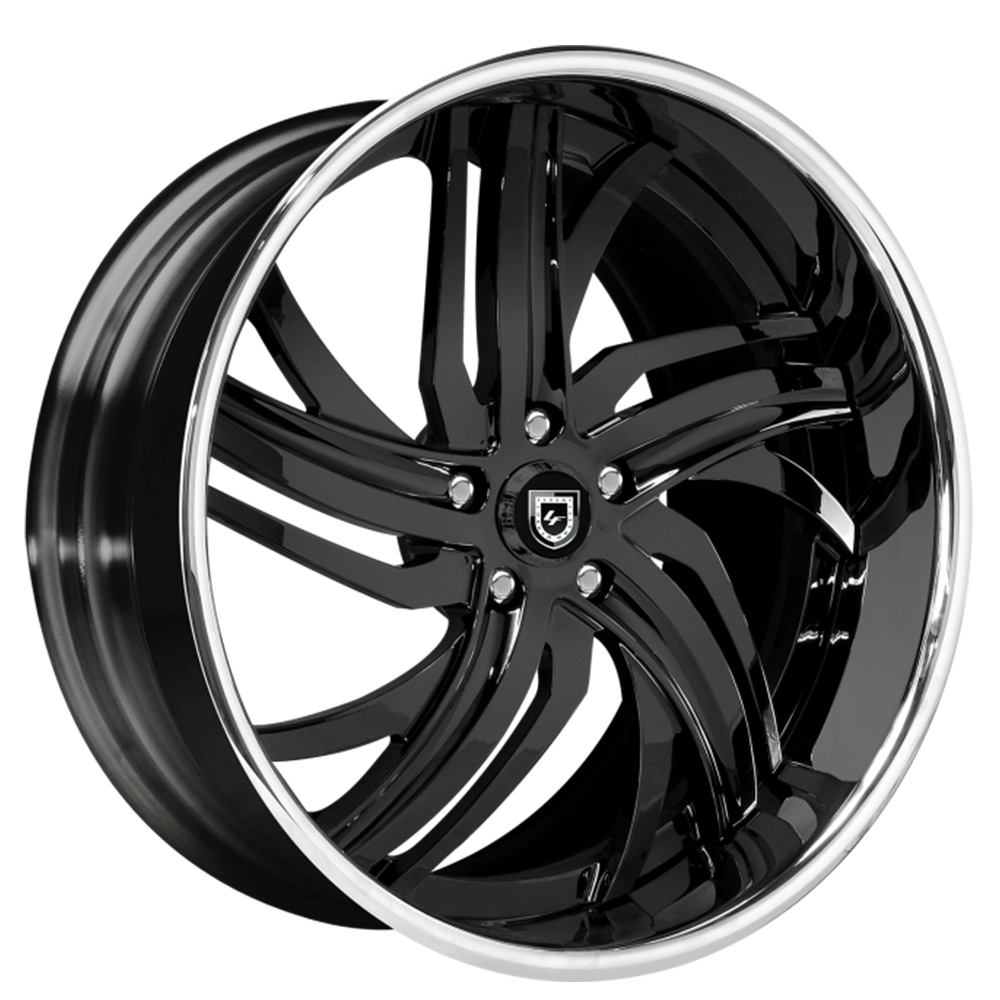 22" Lexani Forged Wheels LF-724 Black with Chrome Lip Rims