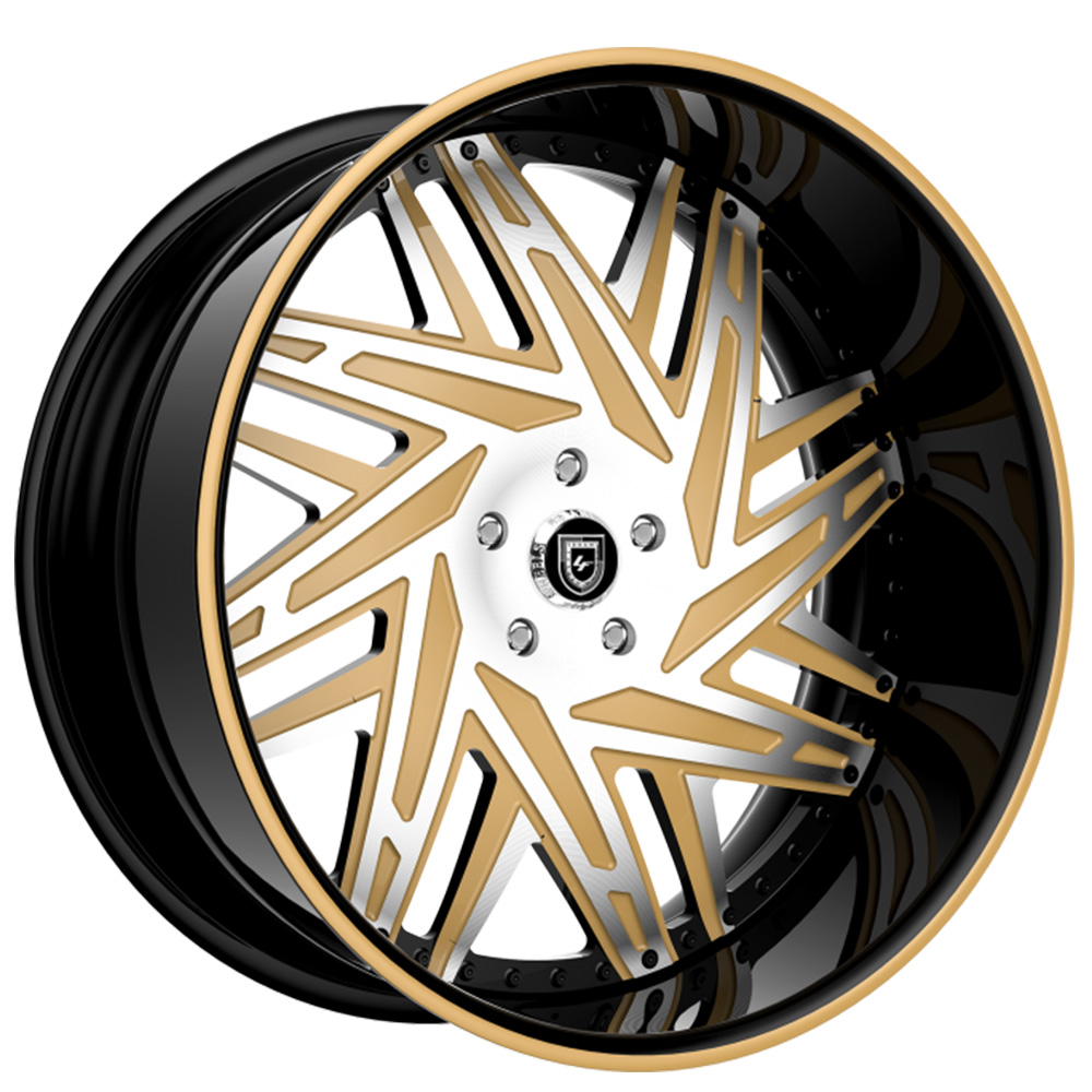 20/21" Lexani Forged Wheels LF-730 Leo Light Bronze Machined Face with Pin Stripe Black Lip Rims 