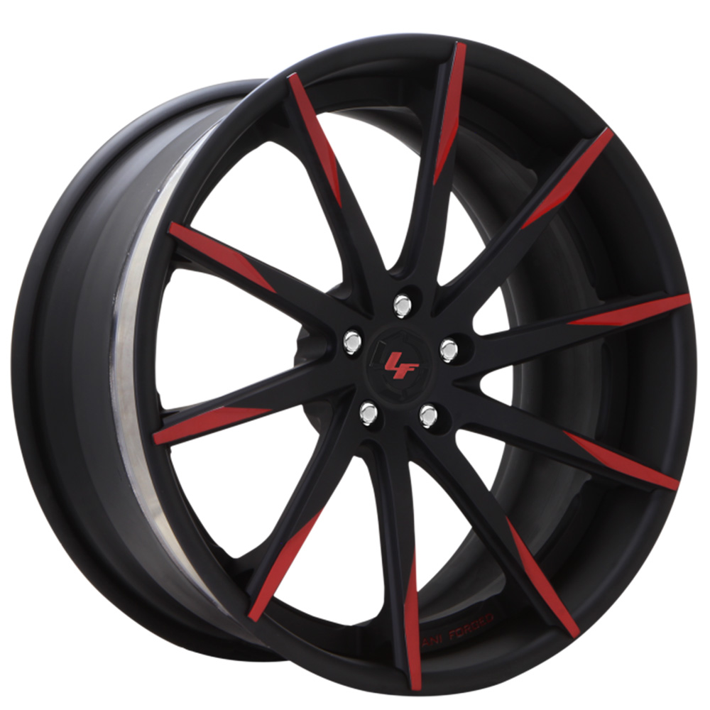 19" Lexani Forged Wheels LZ-101 Gloss Black with Red Accents Rims