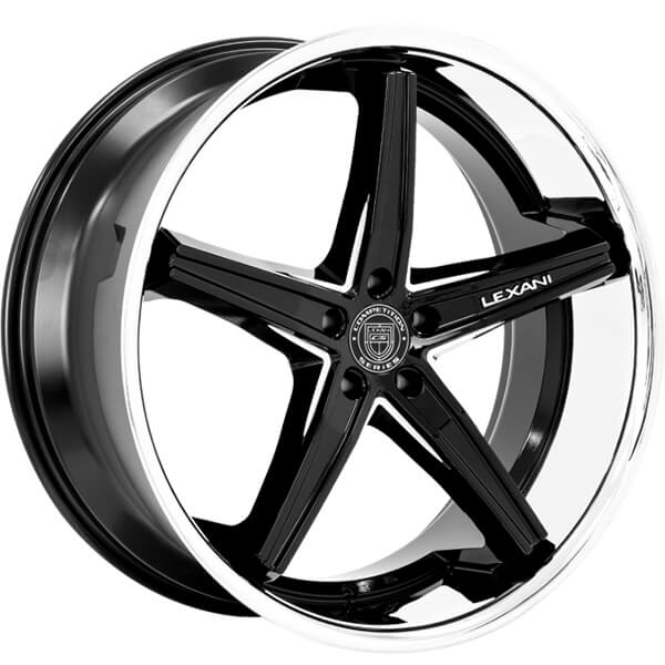 26 inch rims black with chrome lip