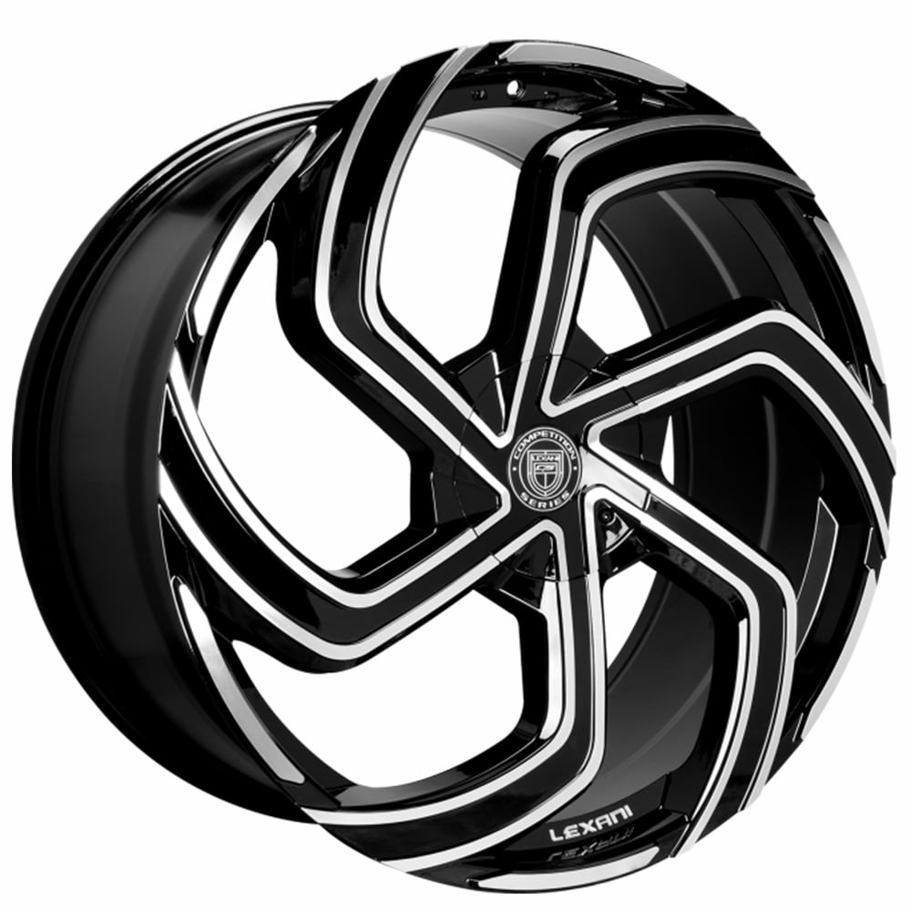 24" Lexani Wheels Swift Gloss Black Machined Rims