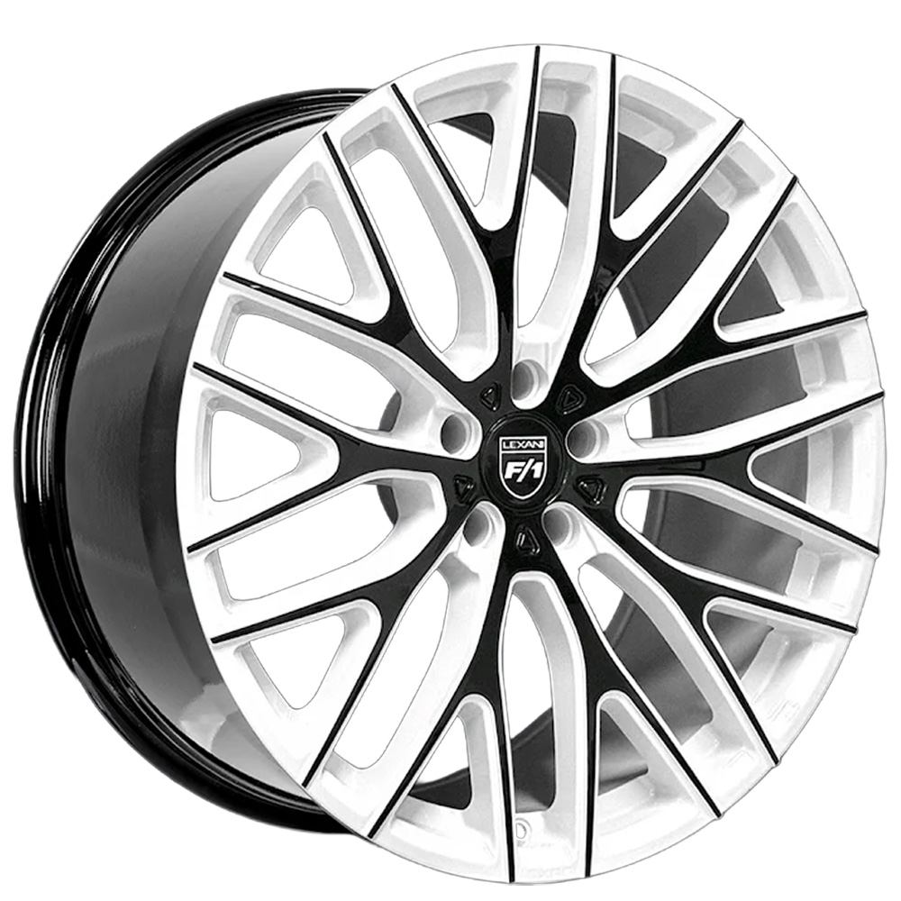 22" Lexani Wheels Valor Custom Gloss White with Black Face Rims 