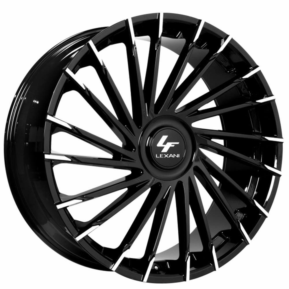 24" Lexani Wheels Wraith-XL Gloss Black Machined Tips Rims 