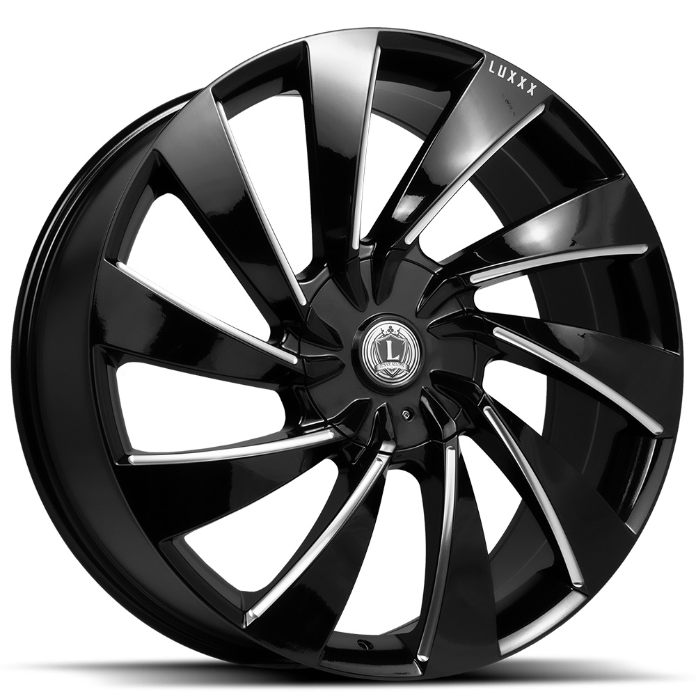 26" Luxxx Alloys Wheels Lux 30 Gloss Black Milled Rims LUX0936