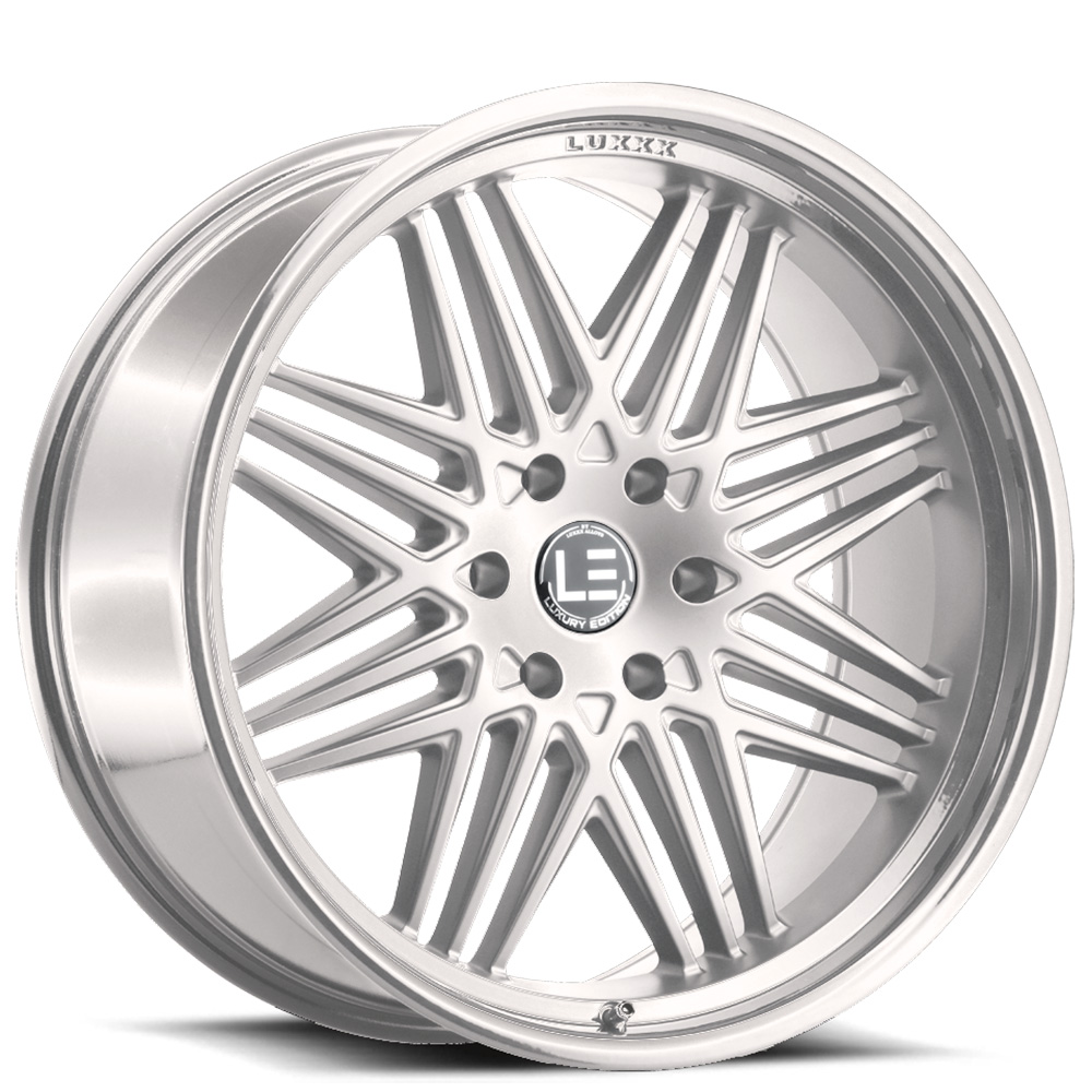 22" Luxxx Alloys Wheels Lux LE4 Silver Machined Rims