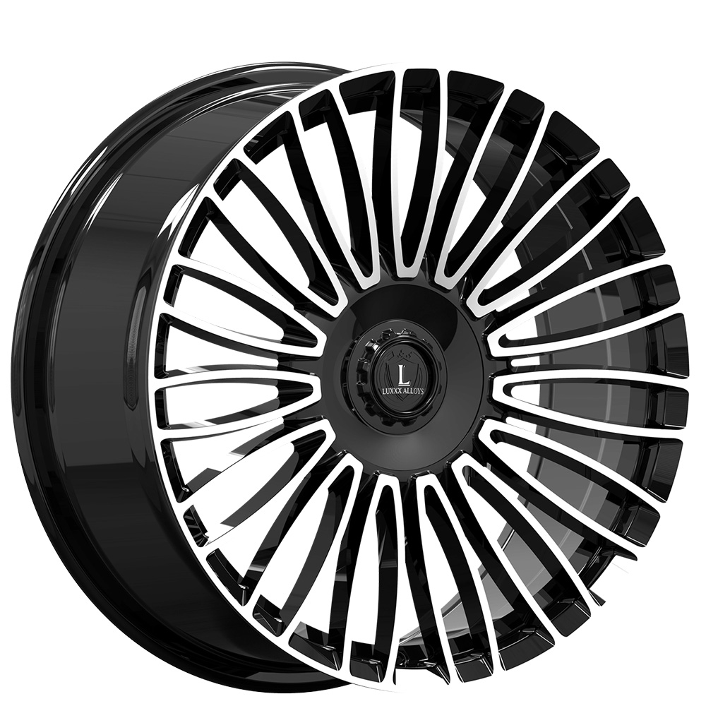 22" Luxxx Alloys Wheels Lux49 Gloss Black Machined Rims