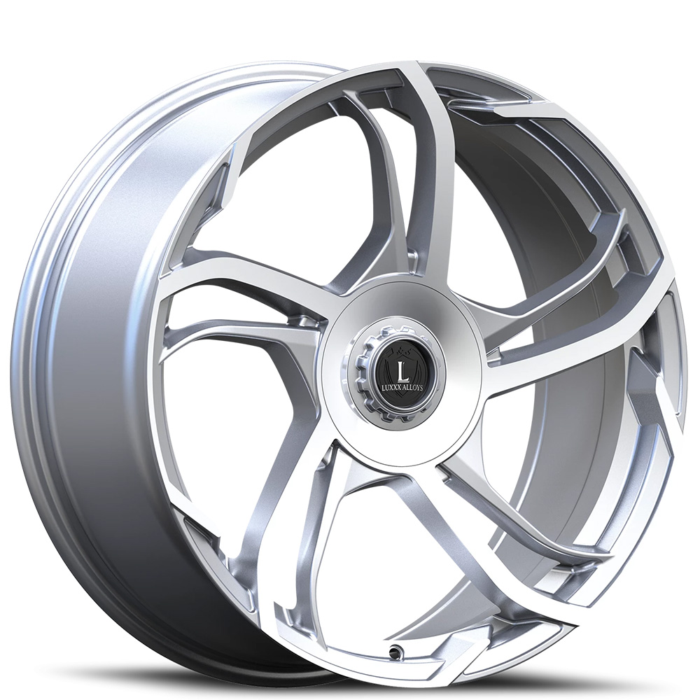 20" Luxxx Alloys Wheels Lux52 Silver with Machined Face Rims
