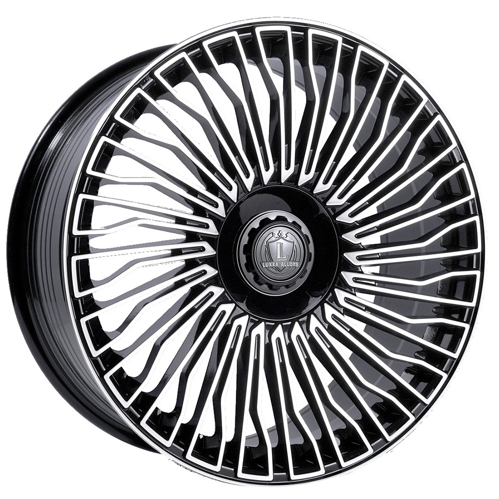 20" Luxxx Alloys Wheels Lux55 Gloss Black Machined Rims