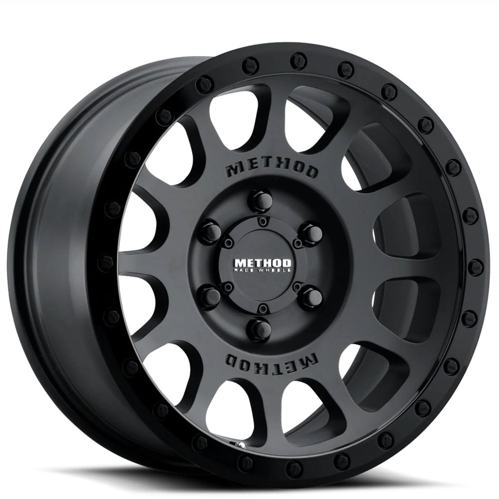 17" Method Wheels 305 NV Matte Black with Gloss Black Lip Off-Road Rims