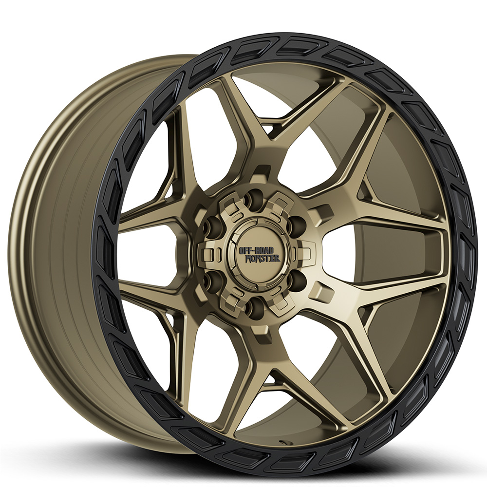 20" Off Road Monster Wheels M40 Bronze with Black Ring Flow Formed Rims