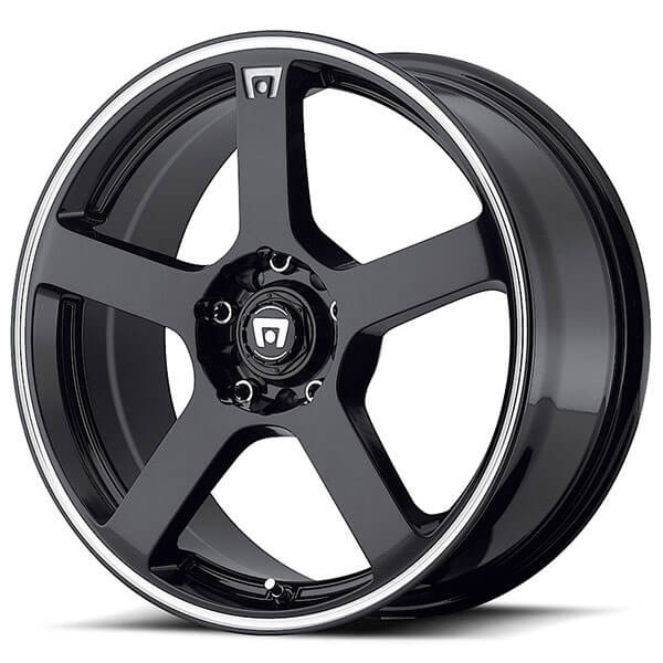 17" Motegi Racing Wheels MR116 FS5 Gloss Black with Machined Flange Rims