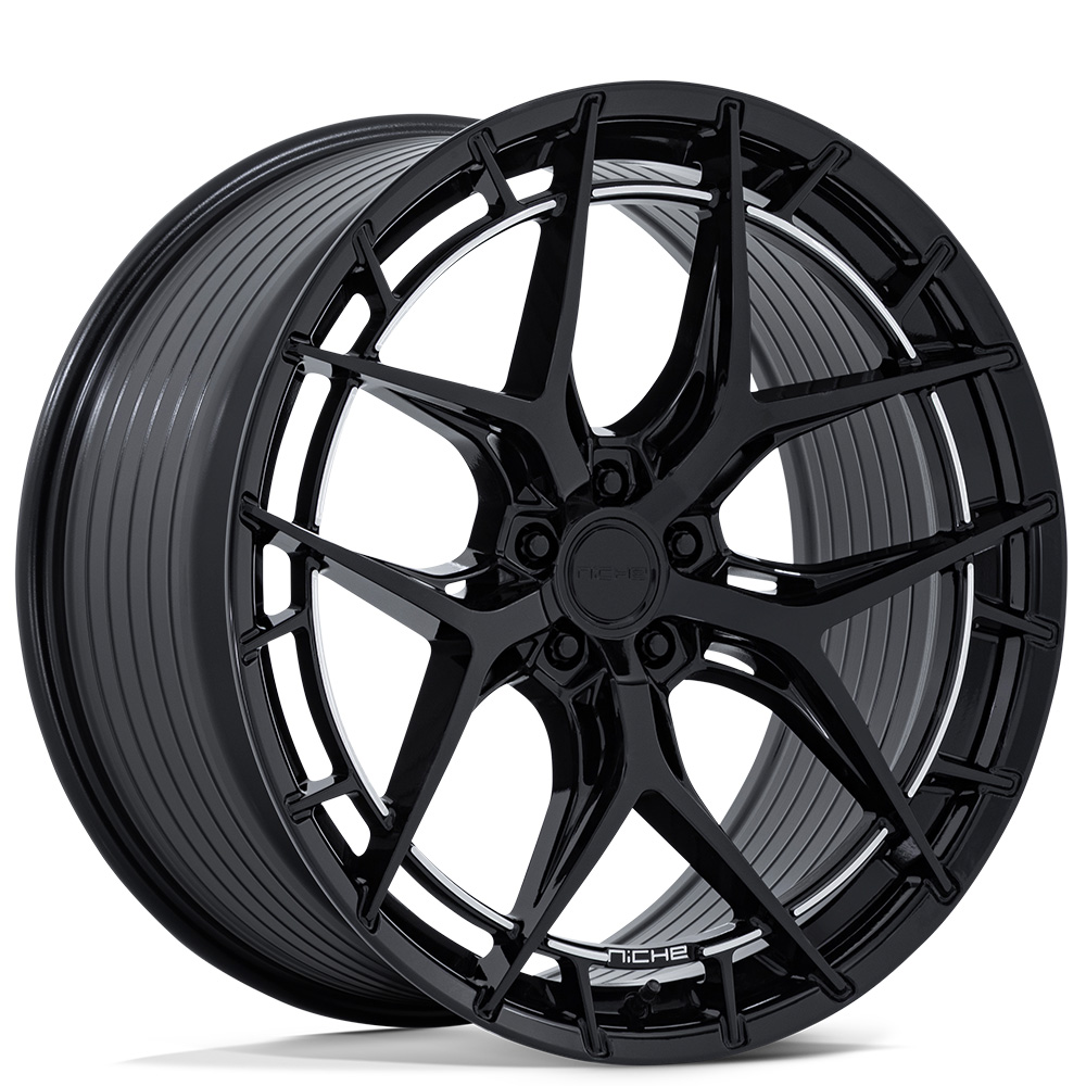20" Niche Wheels NC286 Riviera Gloss Black Flow Formed Rims