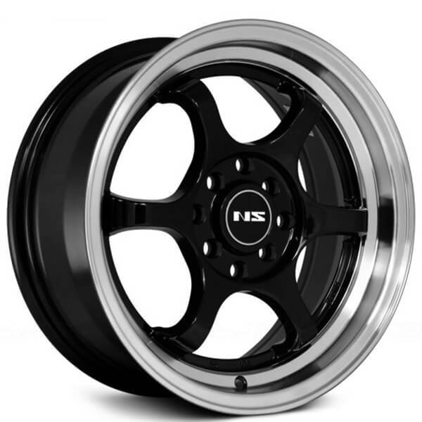 15 Quot Ns Wheels Tunner Ns1202 Black With Machined Lip Rims