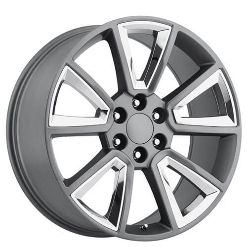 22 Quot 2015 Tahoe Wheels Grey With Chrome Inserts Oem Replica