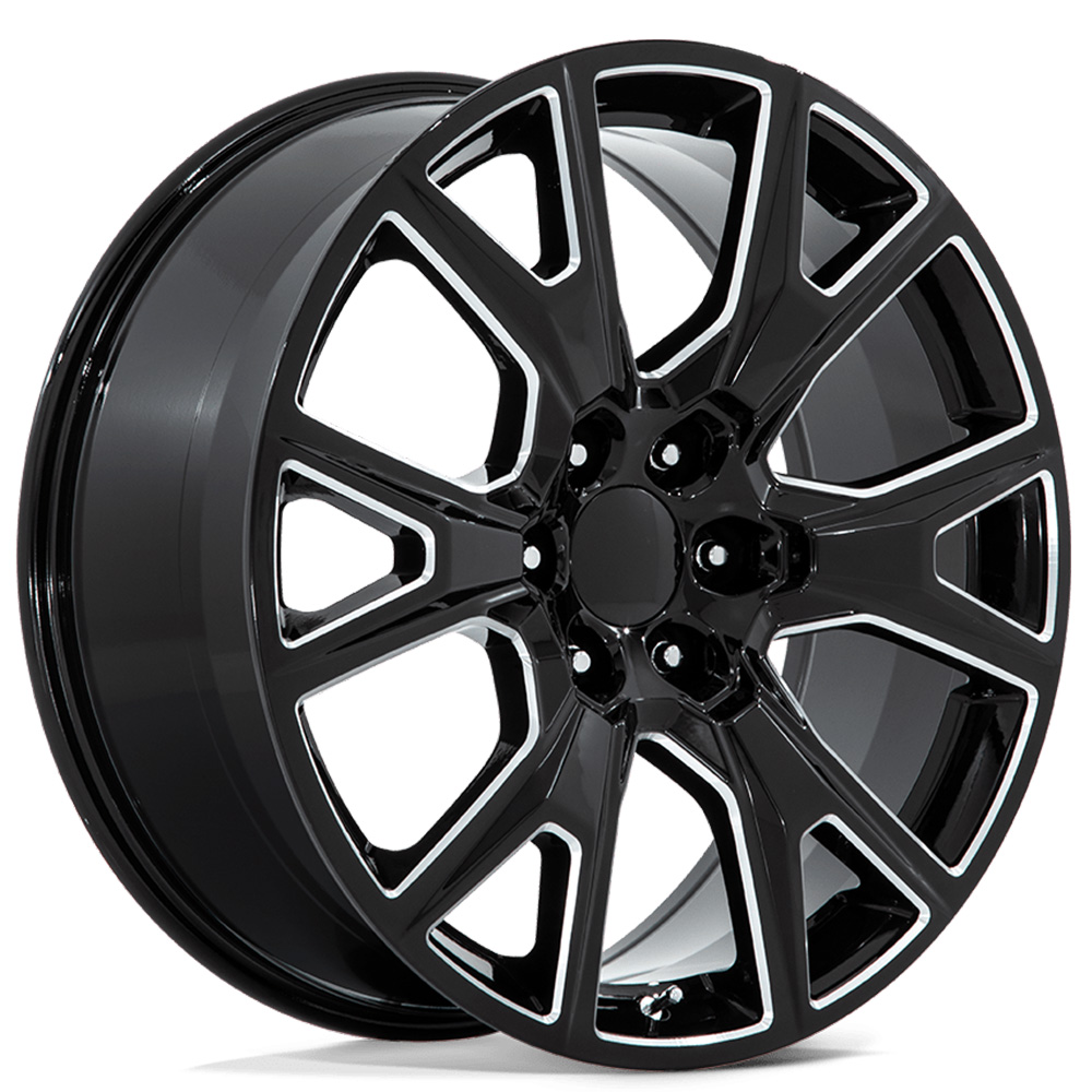 22" Performance Replicas Wheels PR199 Gloss Black Milled Rims